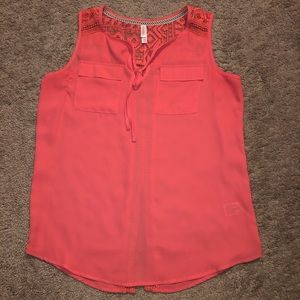 Coral summer-style blouse